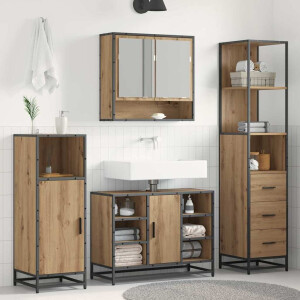 vidaXL Badkamer Kast artisanaal eikenkleurig 35 x 37.5 x 166 cm