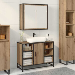 vidaXL Badkamer spiegelkast artisanaal eikenkleurig 65 x 20 x 60 cm