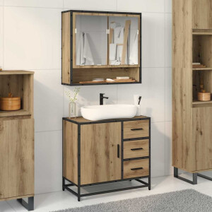 vidaXL Badkamertenk te kast artisanaal eikenkleurig 65 x 33 x 60 cm