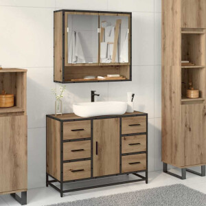 vidaXL Badkamertenk te kast artisanaal eikenkleurig 80 x 33 x 60 cm