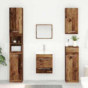 vidaXL Wastafelkast met lade Oud Hout 38,5 x 41 x 48 cm Bewerkt hout