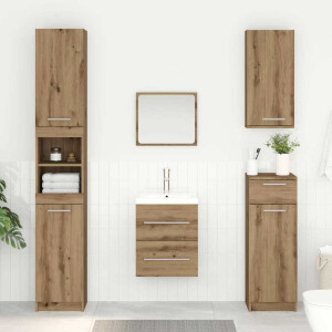 vidaXL Wastafelkast Artisan Eiken 38,5 x 41 x 48 cm Bewerkt hout