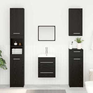 vidaXL Wastafelkast Zwart Eiken 38,5 x 41 x 48 cm Bewerkt hout