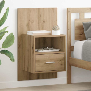 vidaXL Bedkast 2 pcs artisanaal eikenkleurig 48.5 x 32.5 x 80 cm