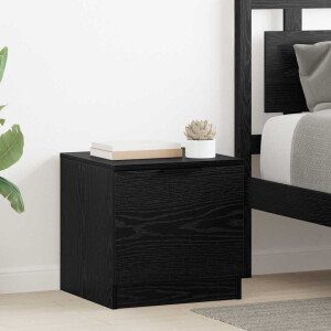 vidaXL Bedkast 2 pcs Zwart eiken 40 x 39 x 40 cm Bewerkt hout