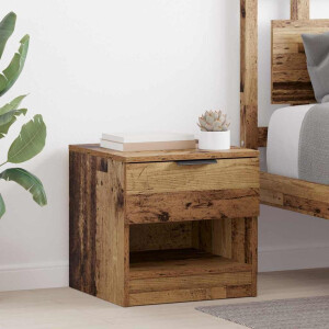 vidaXL Bedkast met lade 2 pcs Oud hout 40 x 39 x 40 cm Bewerkt hout