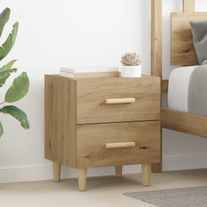 vidaXL Bedkast artisanaal eikenkleurig 40 x 35 x 47,5 cm Bewerkt hout