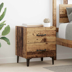vidaXL Bedkast met lade 2 pcs Oud hout 40 x 35 x 47,5 cm Bewerkt hout