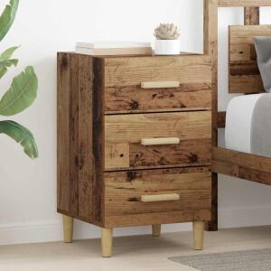 vidaXL Nachtkastje met lade Oud hout 40 x 40 x 66 cm Bewerkt hout