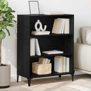 vidaXL Dressoir Zwart Eiken 69,5 x 32,5 x 90 cm Bewerkt hout