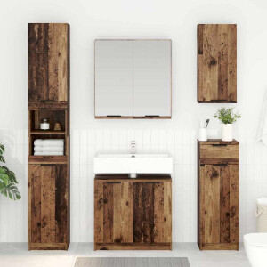 vidaXL Badkamer Kast Oud Hout 64,5 x 33,5 x 59 cm Bewerkt hout