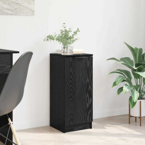 vidaXL Dressoir Zwart Eiken 30 x 30 x 70 cm Bewerkt hout