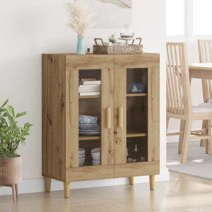 vidaXL Dressoir Artisan Eiken 69,5 x 34 x 90 cm Bewerkt hout