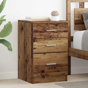 vidaXL Nachtkastje met lade Oudhout 40 x 40 x 63 cm Bewerkt hout