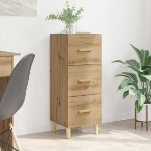 vidaXL Dressoir artisanaal eikenkleurig 34.5 x 34 x 90 cm Bewerkt hout