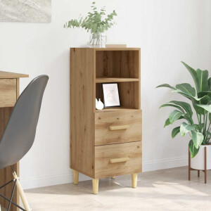 vidaXL Dressoir artisanaal eikenkleurig 34 x 34.5 x 90 cm Bewerkt hout