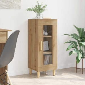vidaXL Dressoir Artisan Eiken 34.5 x 32.5 x 90 cm Bewerkt hout