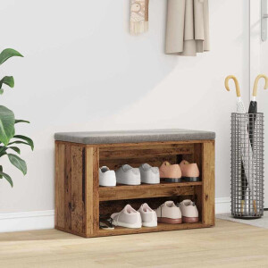 vidaXL Schoenenrek met plank Oud hout 75 x 35 x 45 cm Bewerkt hout