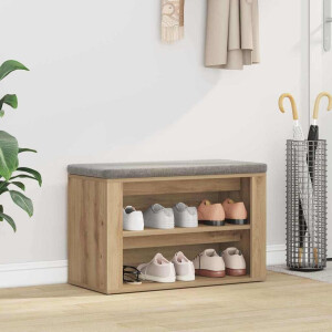 vidaXL Schoenenrek met plank artisanaal eikenkleurig 75 x 35 x 45 cm