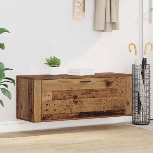 vidaXL Schoenenkast met plank Oud hout 100 x 35 x 38 cm Bewerkt hout