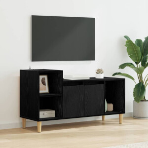 vidaXL TV-kast Zwart Eiken 100 x 35 x 55 cm Bewerkt hout
