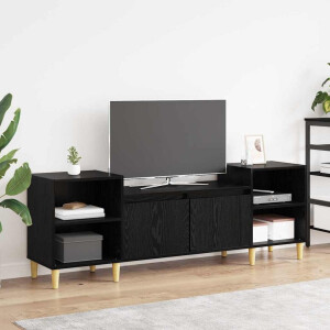 vidaXL TV-kast Zwart Eiken 160 x 35 x 55 cm Bewerkt hout