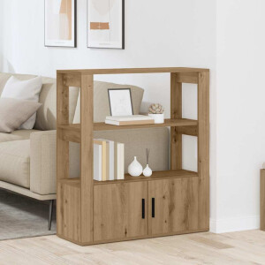 vidaXL Dressoir artisanaal eikenkleurig 30 x 80 x 90 cm Bewerkt hout