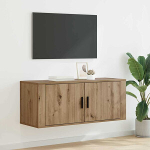 vidaXL Wandgemonteerde TV-kast Artisan Eiken 100 x 34,5 x 40 cm