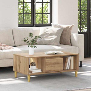 vidaXL Salontafel Artisan Eiken 90 x 50 x 26.5 cm Bewerkt hout