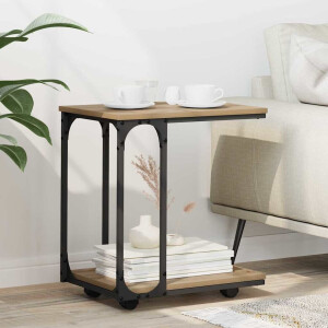 vidaXL Bijzettafel Artisan Eiken 50 x 35 x 55.5 cm Bewerkt hout