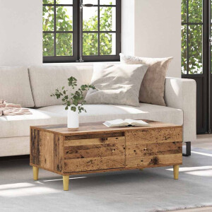 vidaXL Salontafel met lade Oud Hout 90 x 50 x 35 cm Bewerkt hout