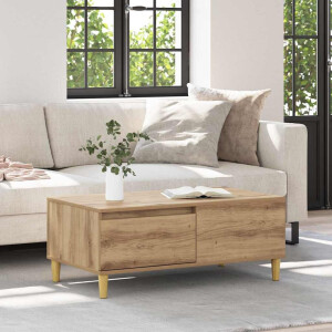 vidaXL Salontafel met lade Artisan Eiken 90 x 50 x 35 cm Bewerkt hout