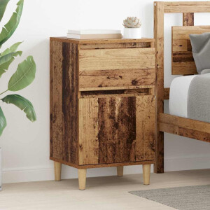 vidaXL Nachtkastje met lade 2 pcs Oudhout 40 x 35 x 70 cm Bewerkt hout