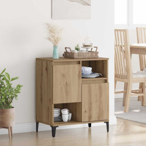 vidaXL Dressoir Artisan Eiken 60 x 35 x 70 cm Bewerkt hout
