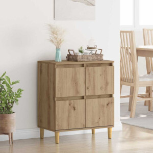 vidaXL Dressoir Artisan Eiken 60 x 35 x 70 cm Bewerkt hout