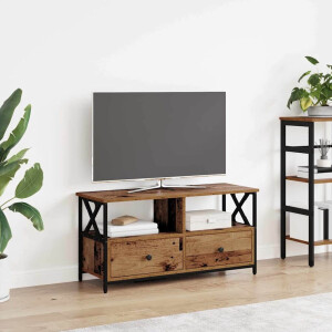 vidaXL TV-kast Oud Hout 90 x 33 x 45 cm Engineered hout en staal