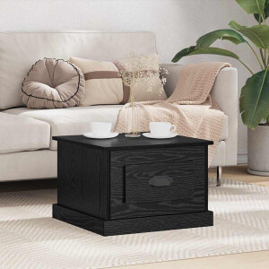 vidaXL Salontafel met lade Zwart Eiken 50 x 50 x 35 cm Bewerkt hout