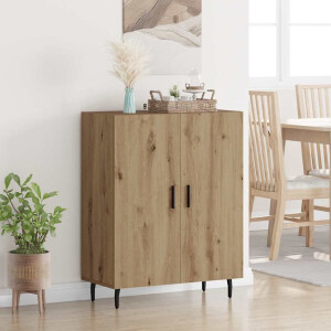 vidaXL Dressoir Artisan Eiken 69,5 x 34 x 90 cm Bewerkt hout