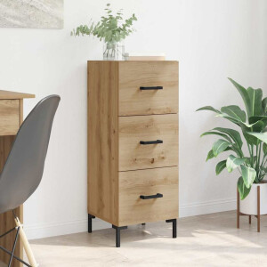 vidaXL Dressoir met lade Artisan Eiken 34,5 x 34 x 90 cm Bewerkt hout