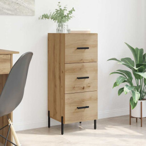 vidaXL Dressoir artisanaal eikenkleurig 34 x 34.5 x 90 cm Bewerkt hout