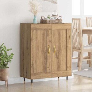 vidaXL Dressoir Artisan Eiken 69,5 x 34 x 90 cm Bewerkt hout