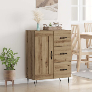 vidaXL Dressoir Artisan Eik 69,5 x 34 x 90 cm Geconstrueerd hout