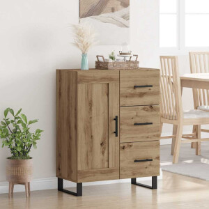 vidaXL Dressoir met lade Artisan Eiken 69,5 x 34 x 90 cm