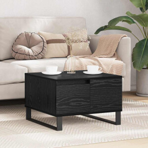 vidaXL Salontafel met lade Zwart Eiken 55 x 55 x 36,5 cm Bewerkt hout