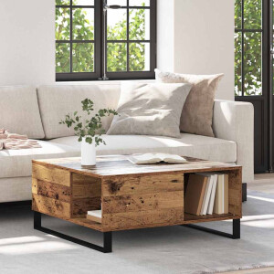 vidaXL Salontafel Oud hout 80 x 80 x 36.5 cm Bewerkt hout