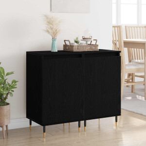 vidaXL Dressoir 2 pcs Zwart Eiken 40 x 35 x 70 cm