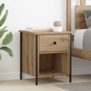 vidaXL Nachtkastje 2 pcs Artisan Eiken 40 x 42 x 50 cm Bewerkt hout