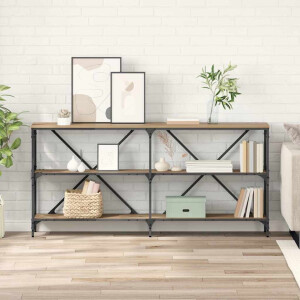 vidaXL Wandtafel met plank met opslag Artisan Eiken 160 x 30 x 75 cm