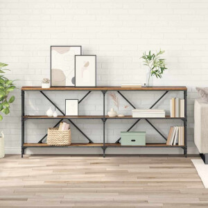 vidaXL Wandtafel met plank Oudhout 180 x 30 x 75 cm Bewerkt hout