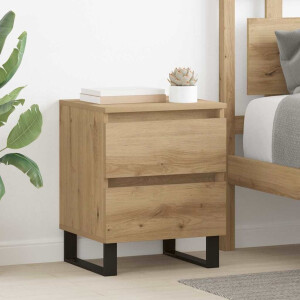 vidaXL Nachtkastje 2 pcs artisanaal eikenkleurig 40 x 35 x 50 cm